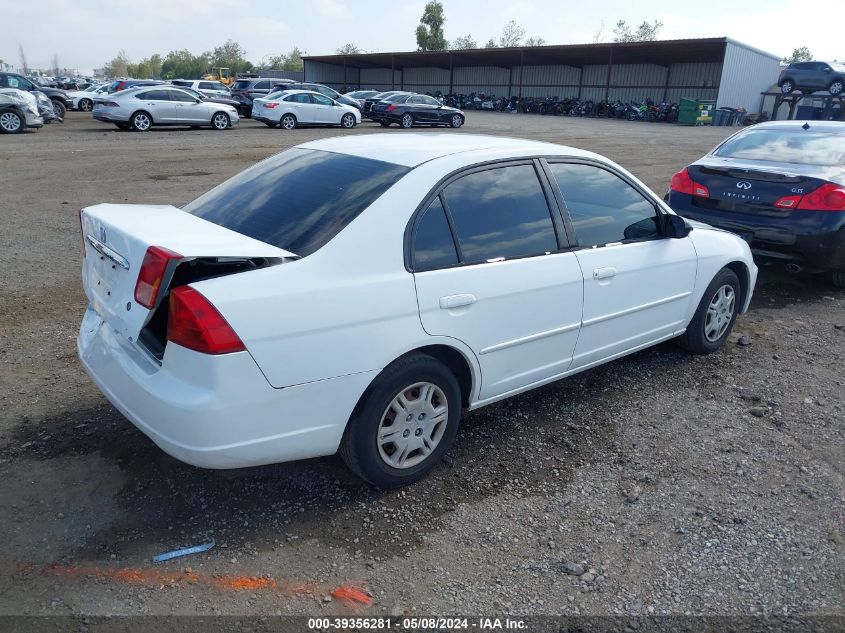 2002 Honda Civic Lx VIN: 2HGES16542H544784 Lot: 39356281