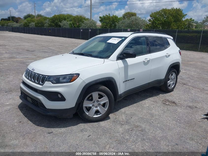 2022 Jeep Compass Latitude Fwd VIN: 3C4NJCBB5NT234793 Lot: 39356755