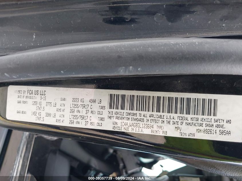 2016 Jeep Wrangler Willys Wheeler VIN: 1C4AJWAG8GL123604 Lot: 39357739