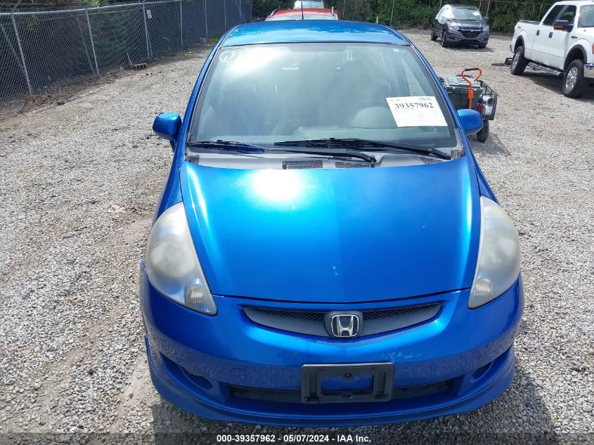 2007 Honda Fit Sport VIN: JHMGD38657S037832 Lot: 39357962