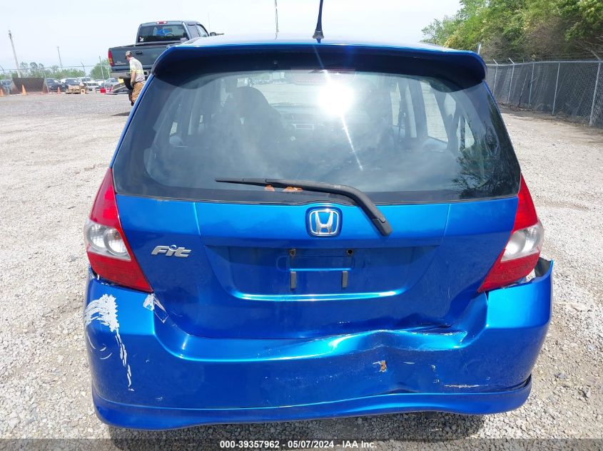 2007 Honda Fit Sport VIN: JHMGD38657S037832 Lot: 39357962