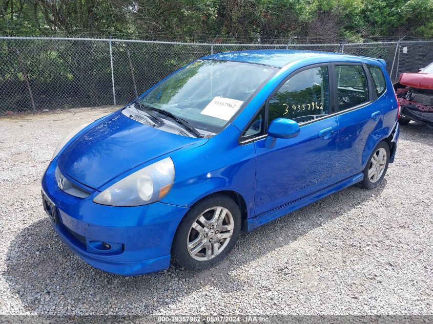 2007 Honda Fit Sport VIN: JHMGD38657S037832 Lot: 39357962