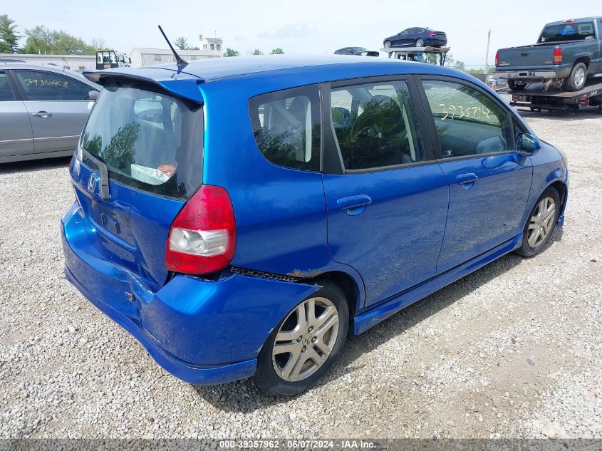 2007 Honda Fit Sport VIN: JHMGD38657S037832 Lot: 39357962