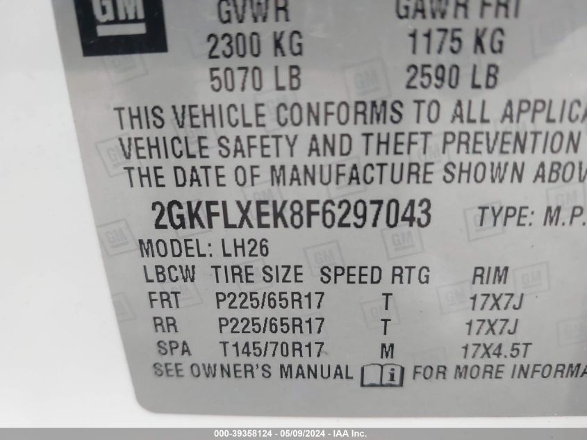 2015 GMC TERRAIN SLT-1 - 2GKFLXEK8F6297043