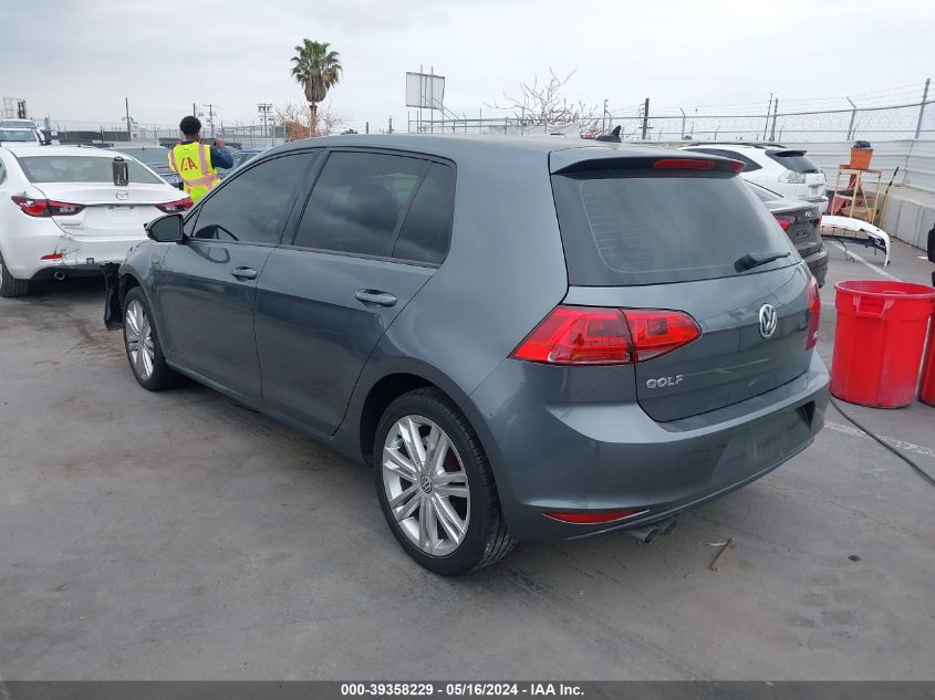 2015 Volkswagen Golf Tdi Se 4-Door VIN: 3VW2A7AUXFM037303 Lot: 39358229