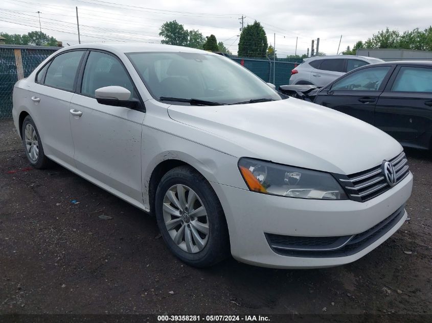 2013 Volkswagen Passat 2.5L S VIN: 1VWAH7A35DC100496 Lot: 39358281