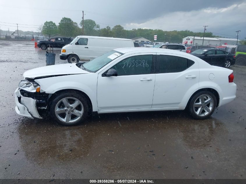 2013 Dodge Avenger Se VIN: 1C3CDZAB9DN613284 Lot: 39358286