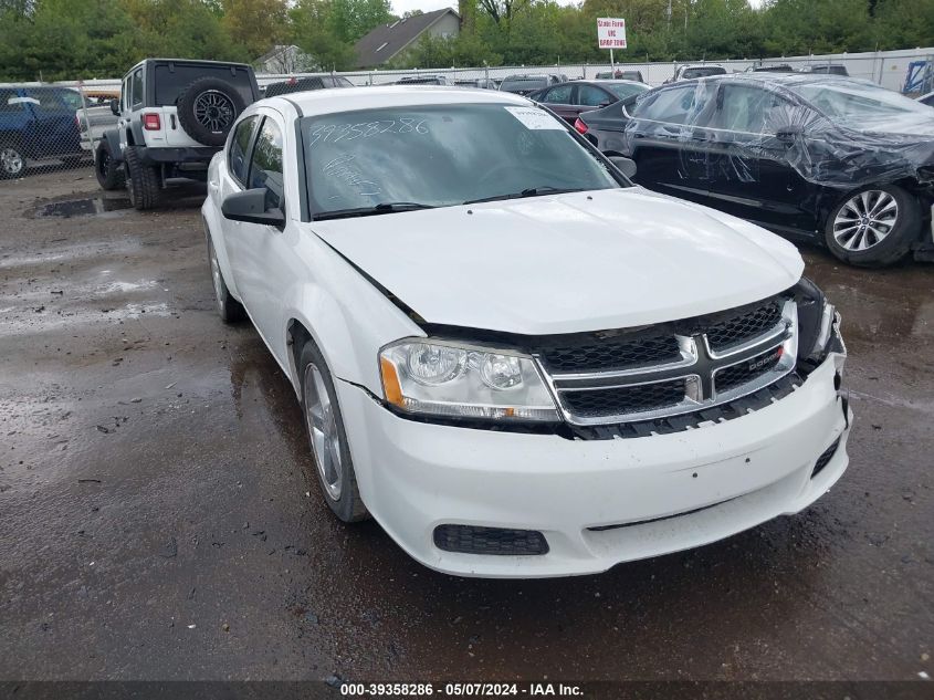 2013 Dodge Avenger Se VIN: 1C3CDZAB9DN613284 Lot: 39358286