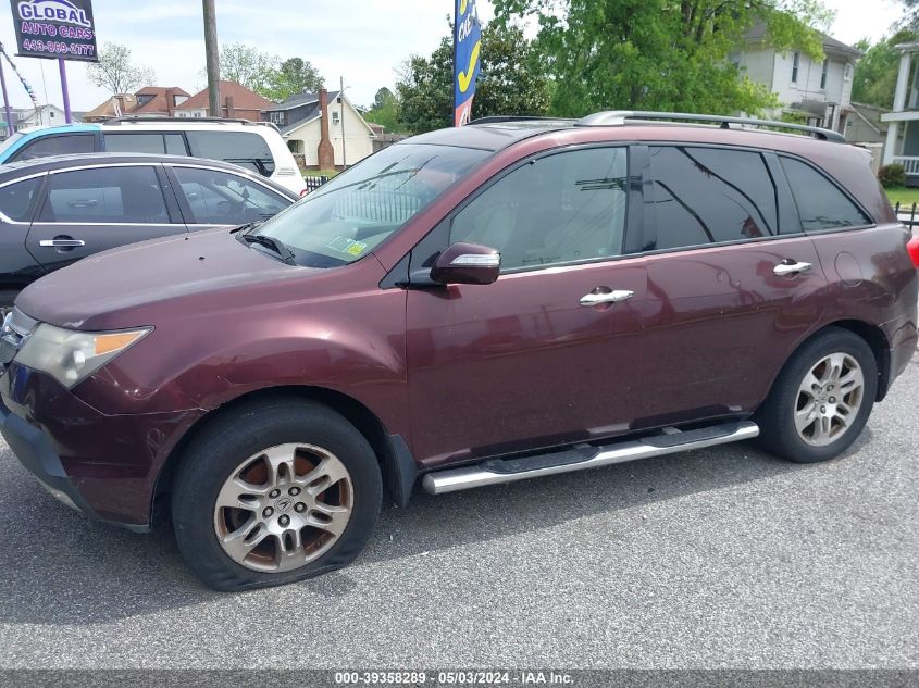 2009 Acura Mdx Technology Package VIN: 2HNYD28459H507652 Lot: 39358289