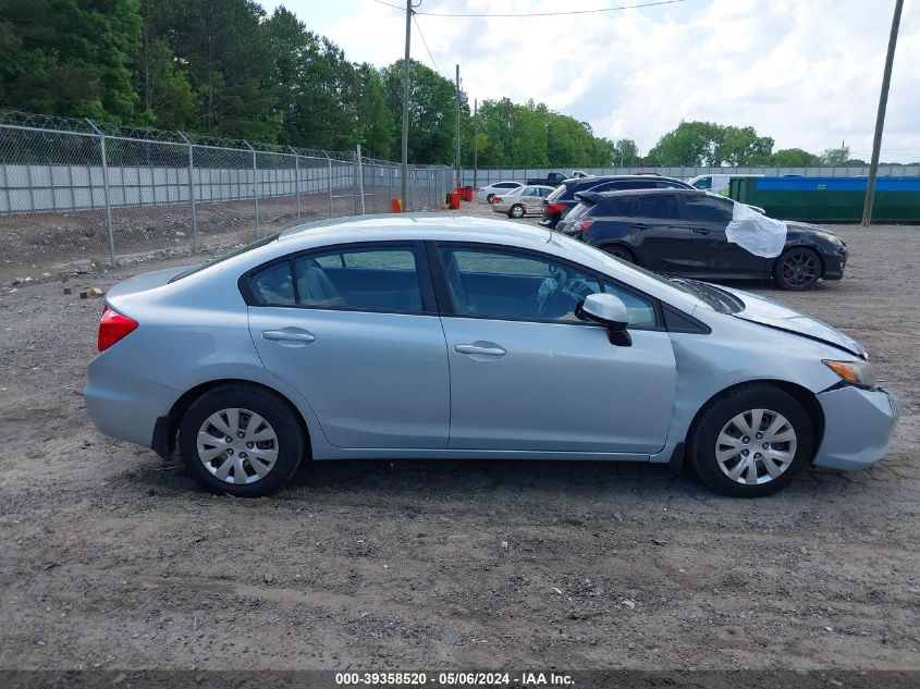 2012 Honda Civic Lx VIN: 19XFB2F57CE316168 Lot: 39358520