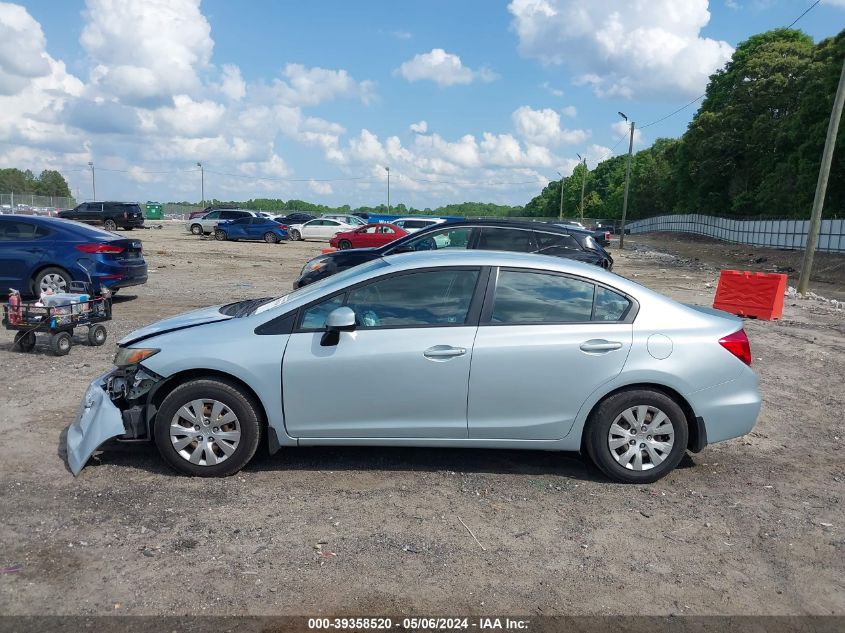 2012 Honda Civic Lx VIN: 19XFB2F57CE316168 Lot: 39358520