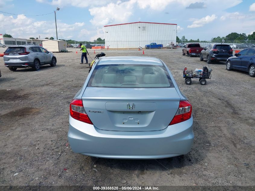 2012 Honda Civic Lx VIN: 19XFB2F57CE316168 Lot: 39358520