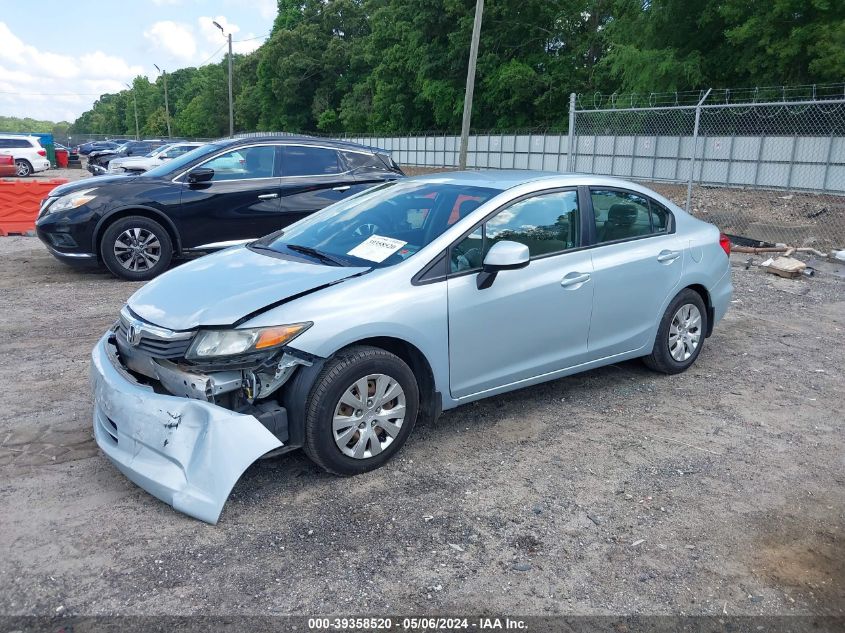 2012 Honda Civic Lx VIN: 19XFB2F57CE316168 Lot: 39358520