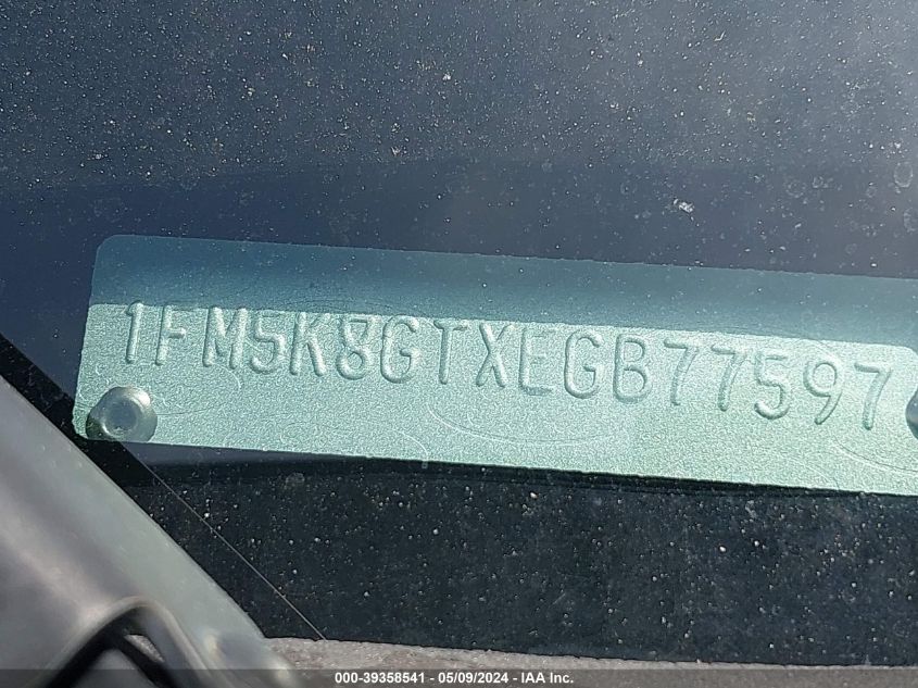 2014 Ford Explorer Sport VIN: 1FM5K8GTXEGB77597 Lot: 39358541