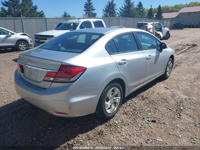 2013 Honda Civic Lx VIN: 2HGFB2F57DH598934 Lot: 39358619