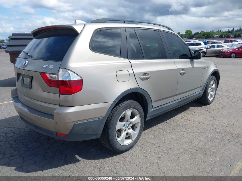 2007 BMW X3 3.0Si VIN: WBXPC93447WF03679 Lot: 39359248