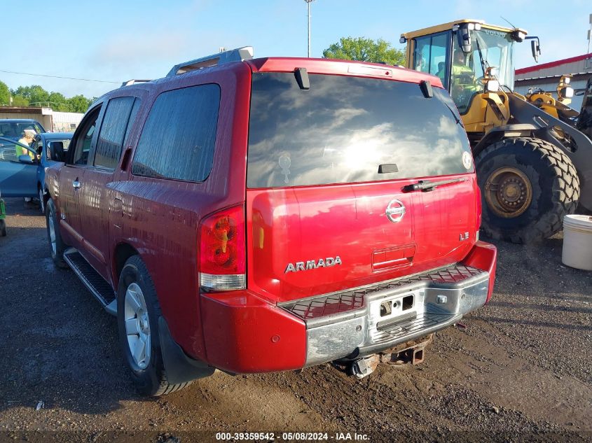 2005 Nissan Armada Le VIN: 5N1AA08B15N704172 Lot: 39359542