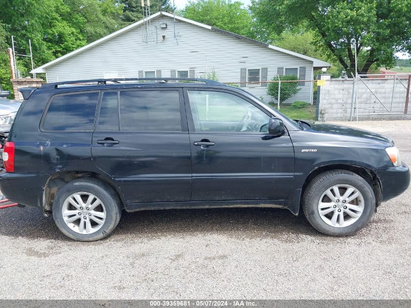 2006 Toyota Highlander Hybrid Limited V6 VIN: JTEEW21A360012901 Lot: 39359681