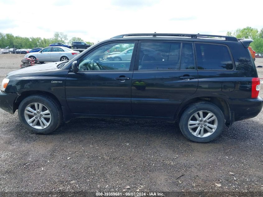 2006 Toyota Highlander Hybrid Limited V6 VIN: JTEEW21A360012901 Lot: 39359681