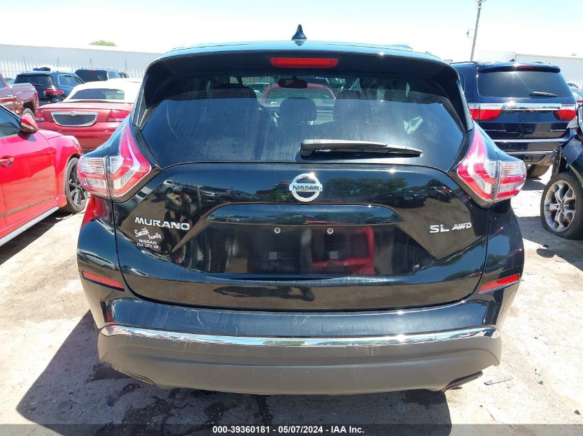 2016 Nissan Murano Sl VIN: 5N1AZ2MH8GN155703 Lot: 39360181