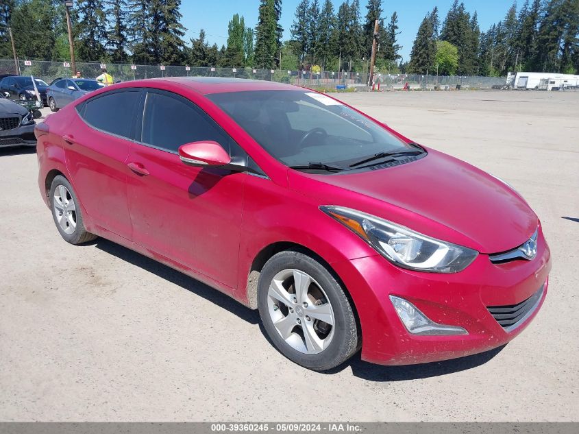 2016 Hyundai Elantra Value Edition VIN: KMHDH4AE1GU557333 Lot: 39360245