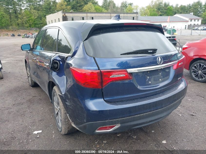 2015 Acura Mdx Technology Package VIN: 5FRYD4H49FB030645 Lot: 39360390