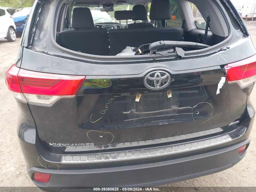 2017 Toyota Highlander Le VIN: 5TDBZRFH2HS38404 Lot: 39360628