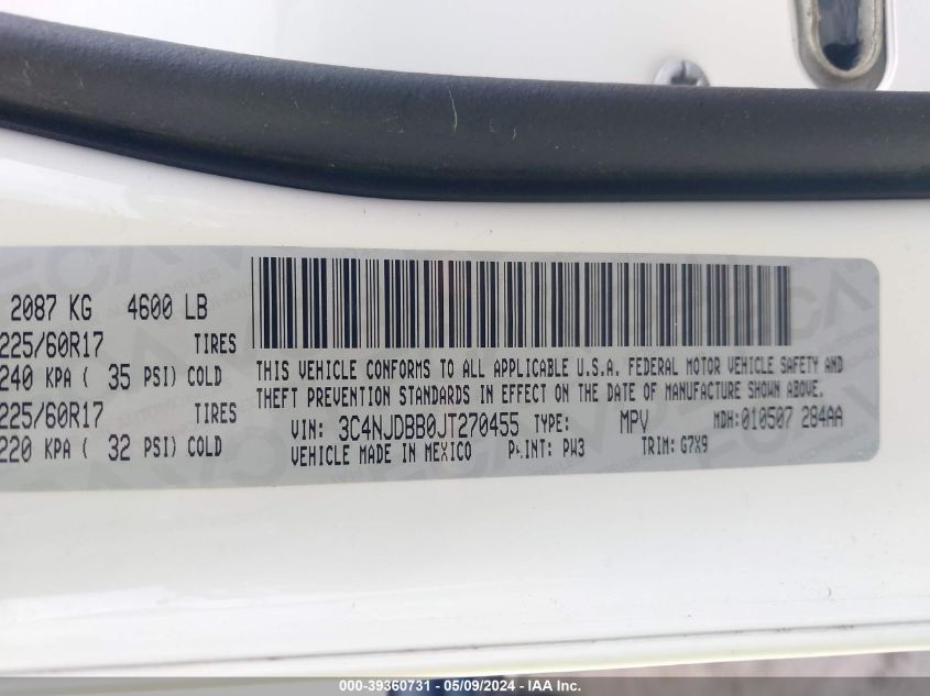 2018 JEEP COMPASS LATITUDE 4X4 - 3C4NJDBB0JT270455