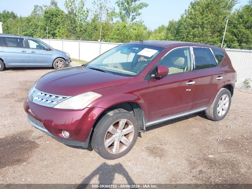 2007 Nissan Murano Sl VIN: JN8AZ08T47W531996 Lot: 39360752