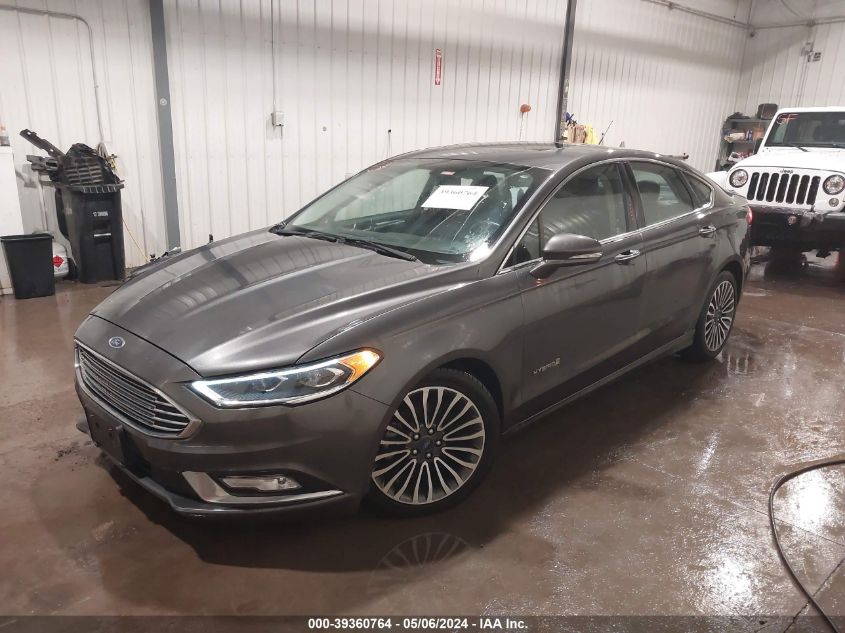 2017 Ford Fusion Hybrid Titanium VIN: 3FA6P0RU7HR368821 Lot: 39360764