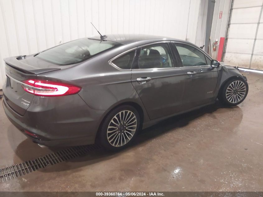 2017 Ford Fusion Hybrid Titanium VIN: 3FA6P0RU7HR368821 Lot: 39360764