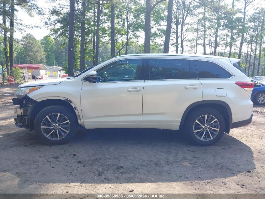 2018 Toyota Highlander Xle VIN: 5TDJZRFH1JS557994 Lot: 39360985