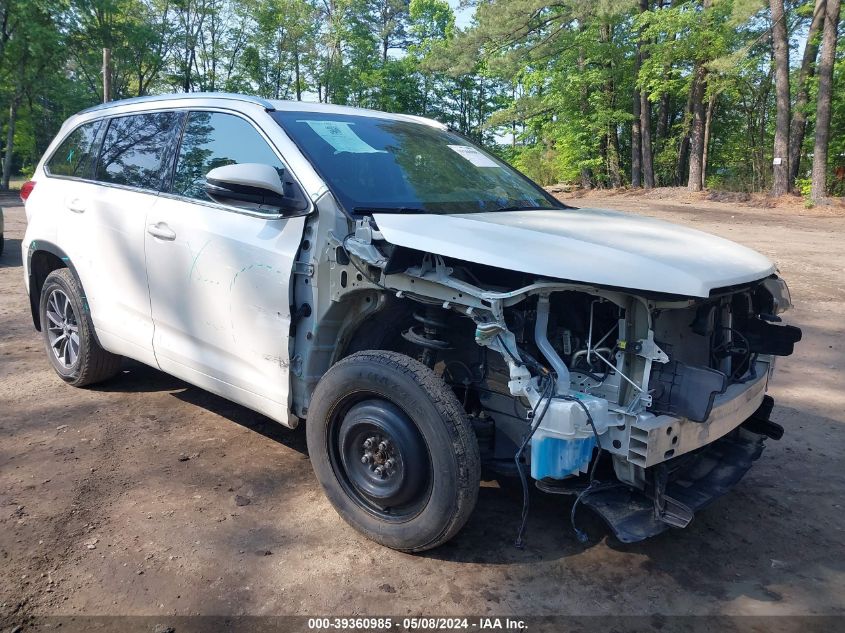 2018 Toyota Highlander Xle VIN: 5TDJZRFH1JS557994 Lot: 39360985