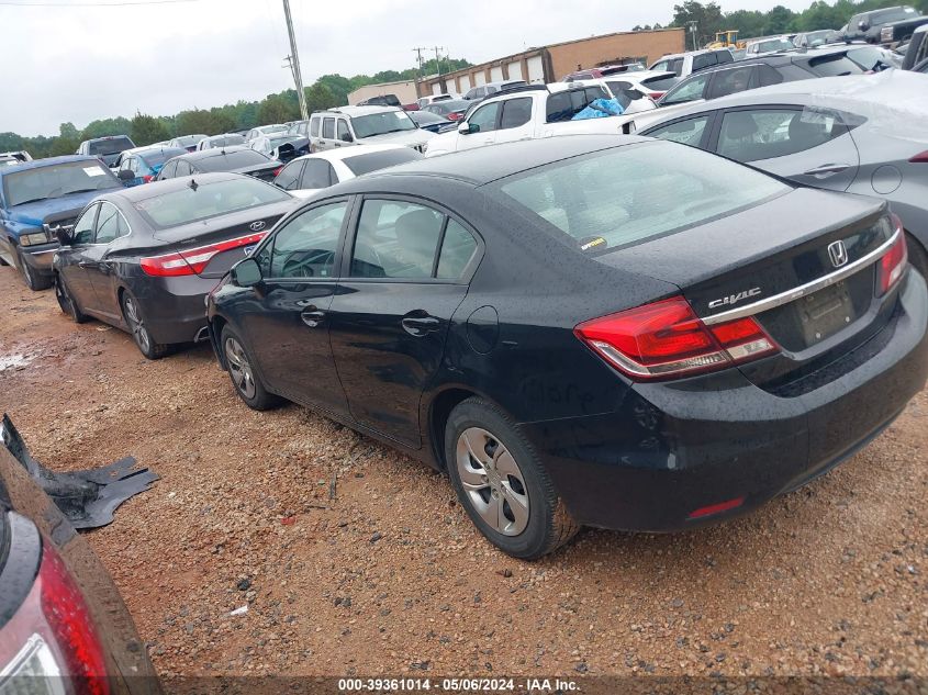 2013 Honda Civic Lx VIN: 19XFB2F54DE059200 Lot: 39361014