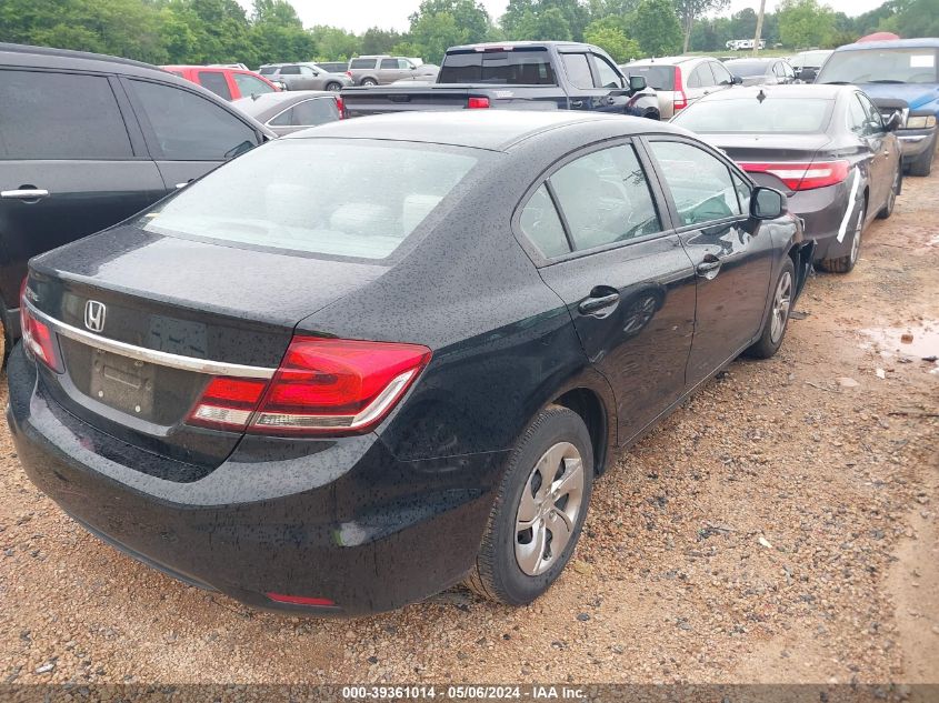 2013 Honda Civic Lx VIN: 19XFB2F54DE059200 Lot: 39361014