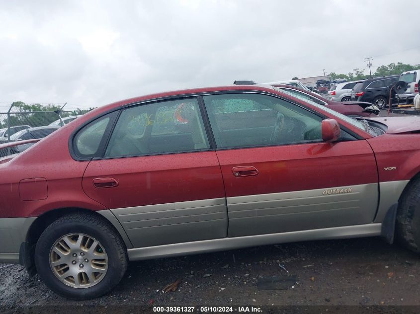 2002 Subaru Outback H6-3.0/H6-3.0 Vdc VIN: 4S3BE896927200627 Lot: 39361327