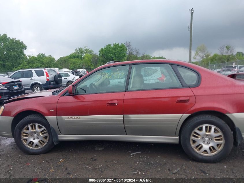 2002 Subaru Outback H6-3.0/H6-3.0 Vdc VIN: 4S3BE896927200627 Lot: 39361327