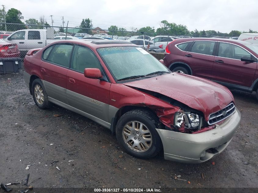 2002 Subaru Outback H6-3.0/H6-3.0 Vdc VIN: 4S3BE896927200627 Lot: 39361327