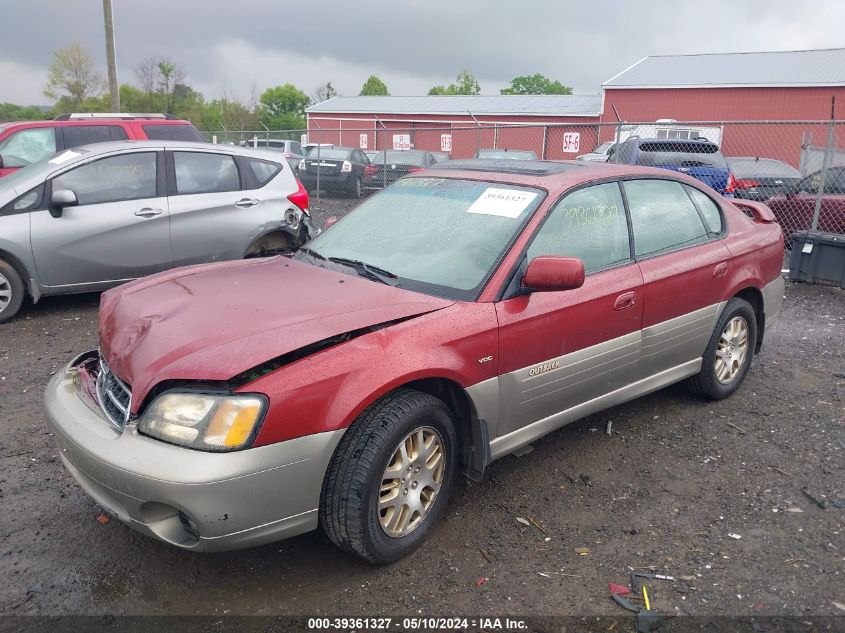 2002 Subaru Outback H6-3.0/H6-3.0 Vdc VIN: 4S3BE896927200627 Lot: 39361327