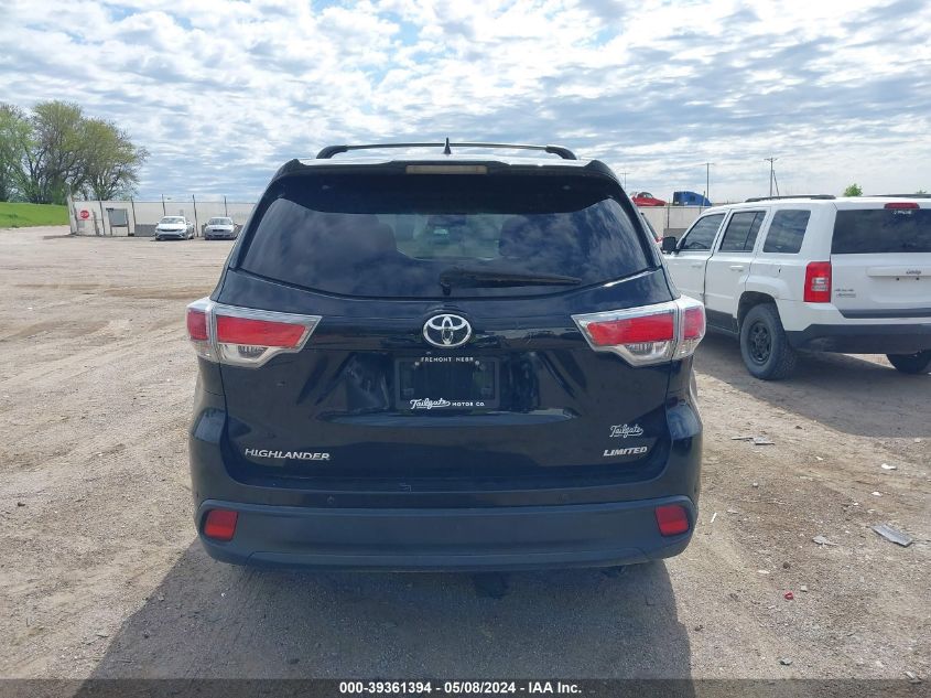 2015 Toyota Highlander Limited Platinum V6 VIN: 5TDYKRFH6FS042094 Lot: 39361394