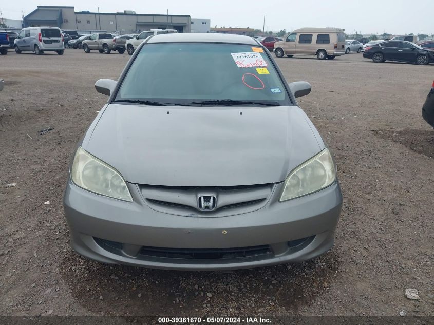 2005 Honda Civic Lx VIN: 2HGES16505H582307 Lot: 39361670