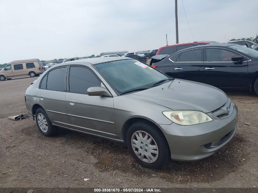 2005 Honda Civic Lx VIN: 2HGES16505H582307 Lot: 39361670