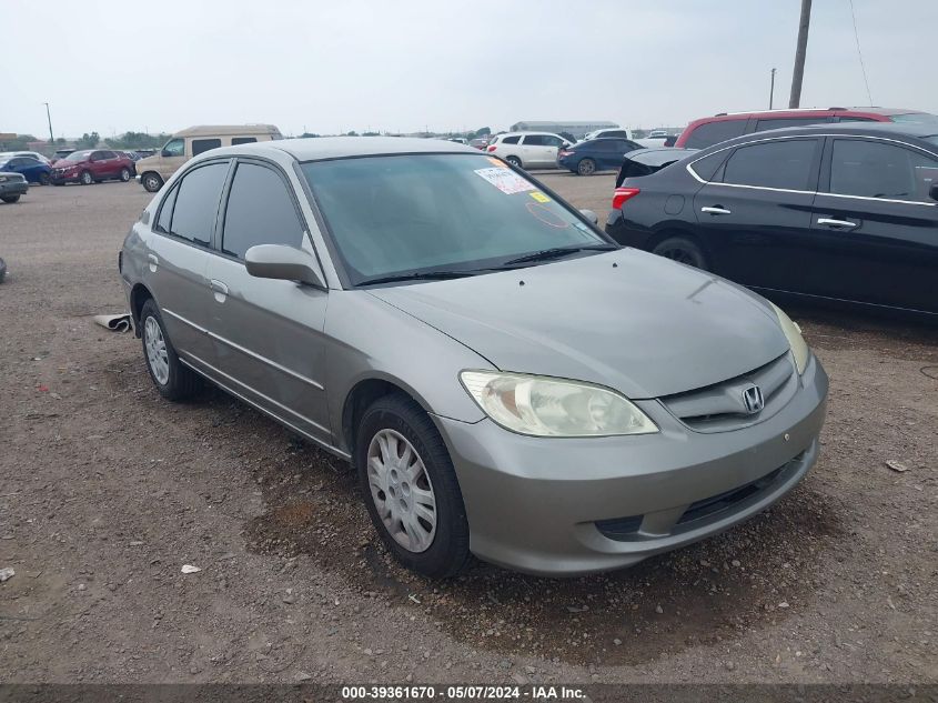 2005 Honda Civic Lx VIN: 2HGES16505H582307 Lot: 39361670