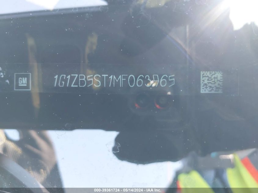 2021 Chevrolet Malibu Fwd Ls VIN: 1G1ZB5ST1MF063965 Lot: 39361724
