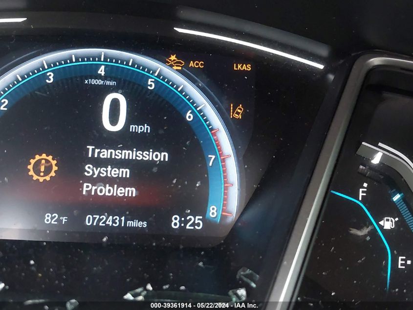 2019 Honda Civic Touring VIN: 19XFC1F91KE010933 Lot: 39361914