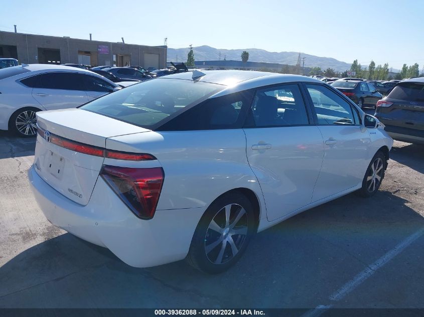 2017 Toyota Mirai VIN: JTDBVRBD2HA001218 Lot: 39362088