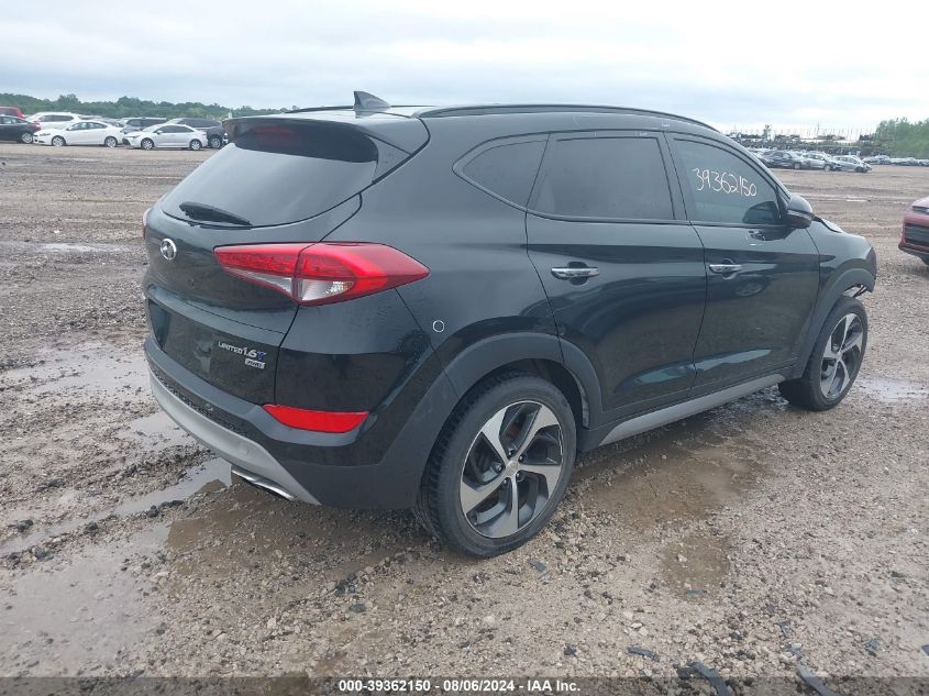 2017 Hyundai Tucson Limited VIN: KM8J3CA21HU288236 Lot: 39362150