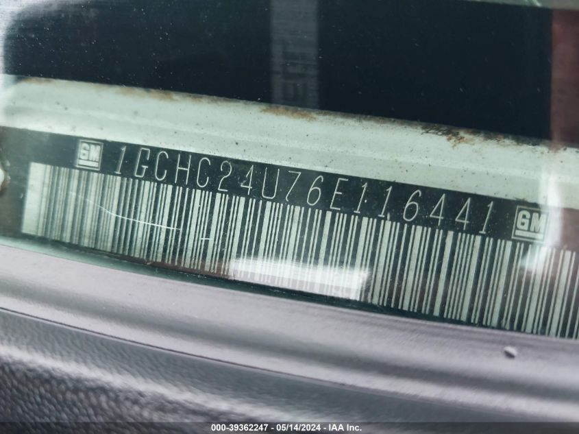 2006 Chevrolet Silverado 2500Hd Work Truck VIN: 1GCHC24U76E116441 Lot: 39362247