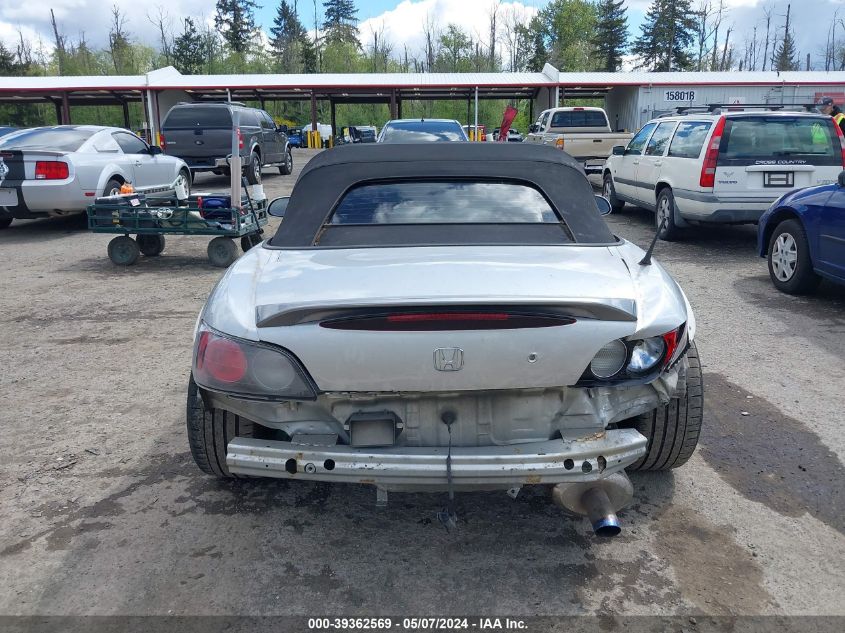 2002 Honda S2000 VIN: JHMAP11402T007652 Lot: 39362569