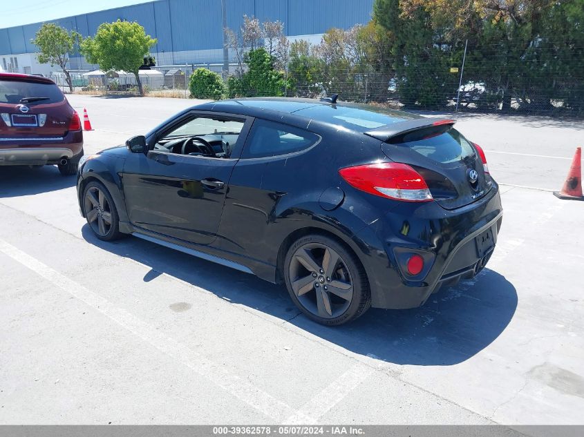 2013 Hyundai Veloster Turbo W/Blue VIN: KMHTC6AE9DU112341 Lot: 39362578